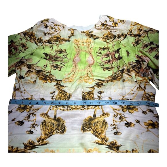 Karen Millen Mirrored Tulipa Print Satin Maxi Dress Sz 12 Cut Out Back - Picture 9 of 11